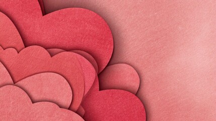 Colorful Heart Shapes in Layered Paper Design for Backgrounds