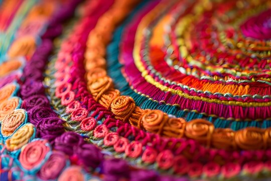 Vibrant Circular Textile Pattern with Colorful Abstract Fabric Design colorful indian bangles