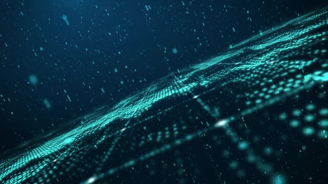 Technologically themed dynamic network particle space wallpaper, 4K