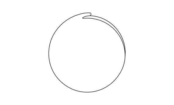 Continuous line circle illustration creates artistic shape for modern graphic design style