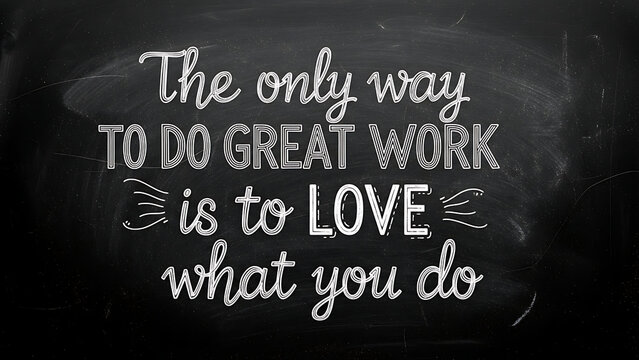 Chalk style motivational quote on blackboard isolated on a transparent background