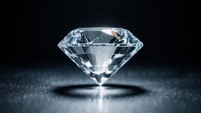 Beautiful sparkling diamond. Rotating, looping animation, 4k