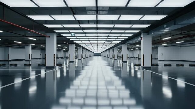 Modern Industrial Warehouse Interior with Bright Lighting.