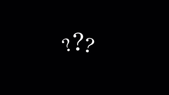 Question mark icon animation confusion sign quiz issue sign symbol 4k video transparent background