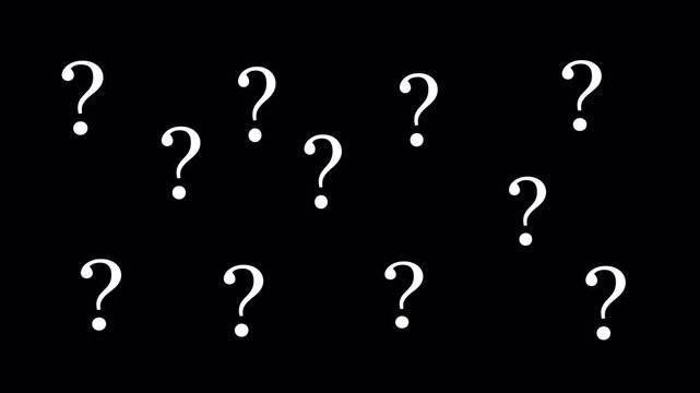 pop up question mark icon animation 4k in transparent background