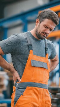 A industry worker suffers from excruciating lower back ache.	