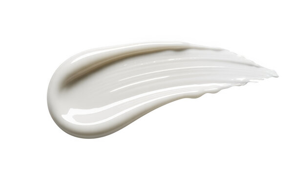 White cream swatch cosmetic makeup isolated on a transparent background