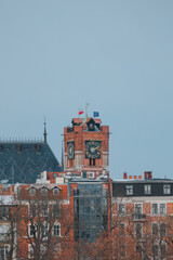 Obraz premium View of the Philadelphia Boulevard and the old town of Toruń in winter