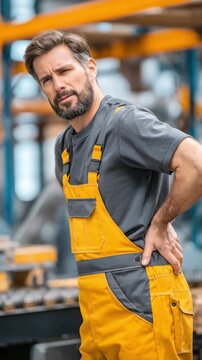 A industry worker suffers from excruciating lower back ache.	