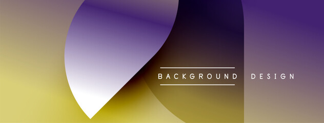 Fototapeta premium Abstract gradient shapes overlap. Yellow, purple hues dominate composition. Text reads background design. Minimalist aesthetic present.