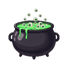 不気味な緑色の液体が入ったハロウィーンの大釜