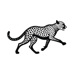 Obraz premium leopard silhouette vector art illustration