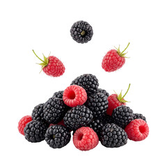 新鮮なベリーの山、魅力的な果実の落下