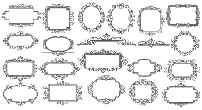 Ornate Vintage Frames Collection: Decorative Borders and Flourishes