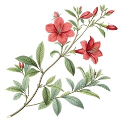 Seamless floral pattern background with pink hibiscus flowers and leaves in a decorative vintage style