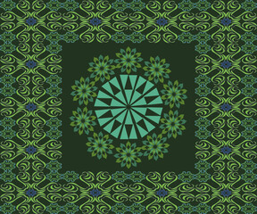ornamental round pattern in green 