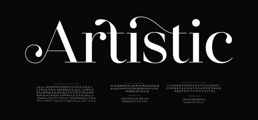 Elegant awesome alphabet letters font and number. unique serif font. Classic Lettering Minimal Fashion Designs. Typography fonts regular uppercase and lowercase. vector illustration   © MOHXXIN