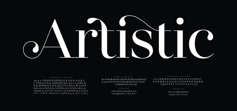 Elegant awesome alphabet letters font and number. unique serif font. Classic Lettering Minimal Fashion Designs. Typography fonts regular uppercase and lowercase. vector illustration

