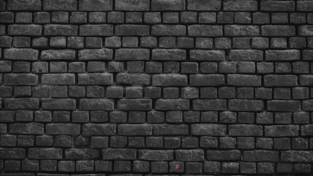 Pink graffiti heart on dark brick wall background for valentine
