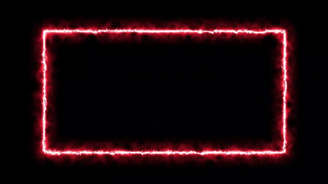 Glowing red rectangle border with smoky effect animated background element for your projects. Perfect for adding visual flair to presentations, motion graphics, or video intros.