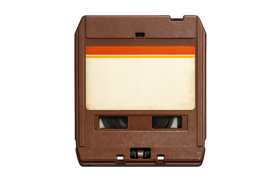 Vintage brown 8-track tape cartridge with blank label, a symbol of retro analog music and sound recording technology
