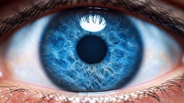Extreme Closeup of Blue Human Eye.
