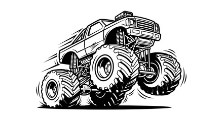 Monster Truck Action Jump Illustration
