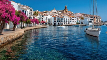 A bright Mediterranean coastal town