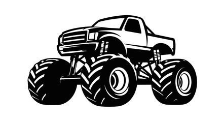 Monster Truck Silhouette - Offroad Vehicle With Big Tires © siti