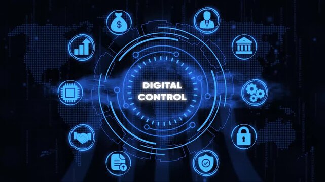 Digital Control Interface with for Business Finance and Security technology
