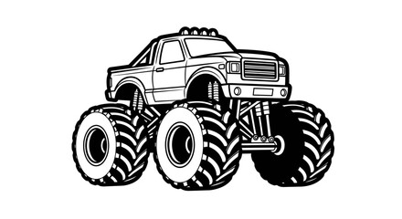 Off-road monster truck cartoon illustration, white background © Varel