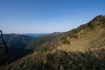 Fototapeta premium Climbing Mt. Ishizuchi, Ehime, Japan