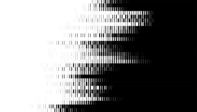 Black and white abstract geometric pattern with smooth transition effect for fade or disappear background. Fully editable vector element. Vector Format Illustration. EPS10 