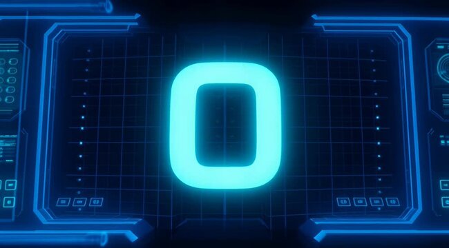 Blue Energy Countdown in Futuristic City Nightscape 2