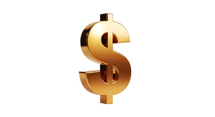 Obraz premium Golden dollar sign isolated on transparent background