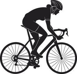 Fototapeta premium Silhouette of Road Cyclist in Racing Posture 