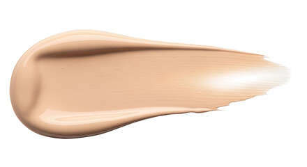 Fototapeta premium Beige foundation swatch creamy cosmetic makeup base smear facial tone isolated on transparent background
