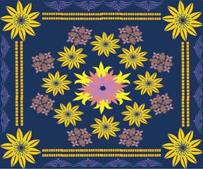 seamless pattern with yellow flowers