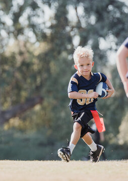 concentrating on running in flag football