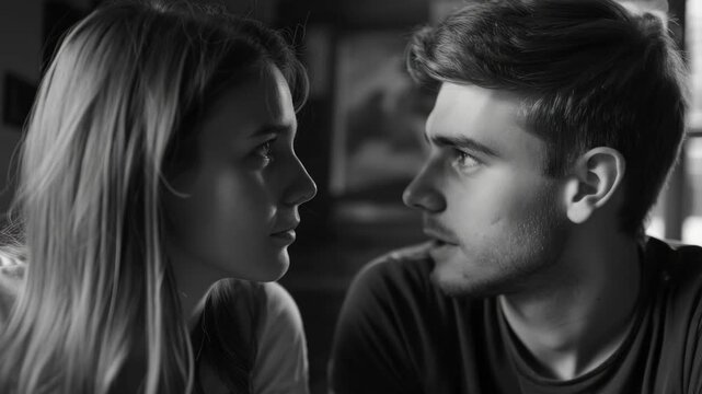 A close-up of a man and woman in an affectionate pose.