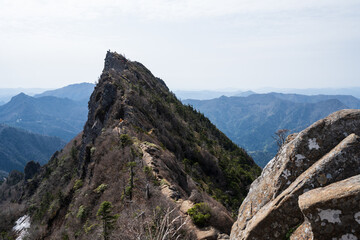 Fototapeta premium Climbing Mt. Ishizuchi, Ehime, Japan