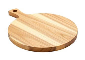 Round Wooden Cutting Board Isolated on White