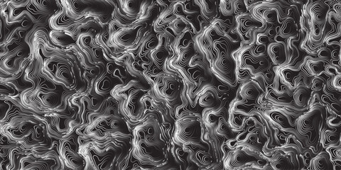Extreme macro of dense curly wool fibers in grayscale, forming an intricate swirling texture, soft shadows and highlights, abstract organic pattern, high detail, tactile textile surface. © NuR