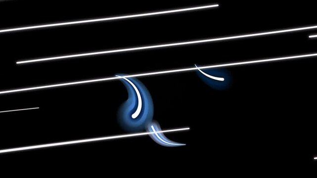 Blue Celestial Bodies Moving Through Space.