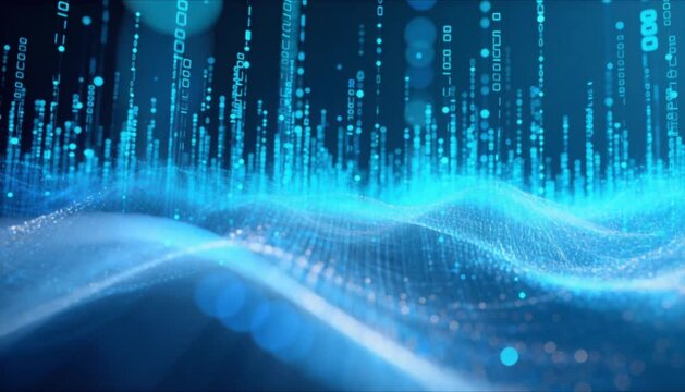 floating data particles in synchronized rhythm for connectioneering