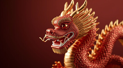 Fototapeta premium Lunar New Year Dragon Ornament Concept