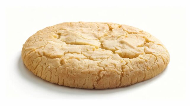 A single cookie on a white background, highlighting its crispy texture and mouthwatering appeal.