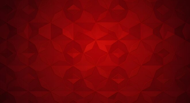 Deep red, geometric pattern. Low poly polygonal background with subtle gradient effect