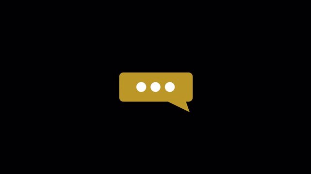  chat message bubble icon try typing messenger sending message custom text in transparent background in 4K animation with alpha channel