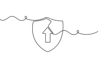 Upload icon in continuous one line drawing and minimalist style isolate outline vector illustration